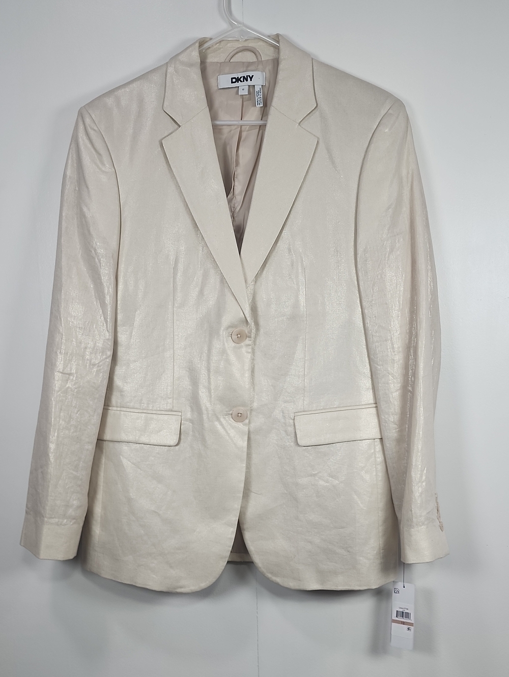 DKNY Cream Single-Breasted Women's Blazer Size 12